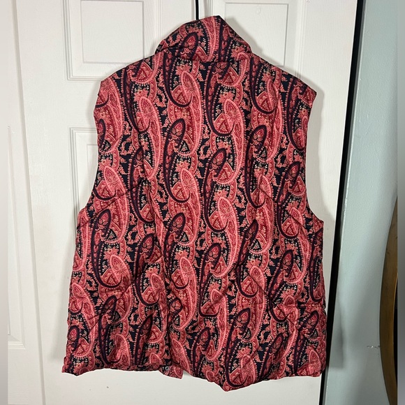 Free People Oversized Paisley Patterned Pink and Black Puffer Vest - Picture 8 of 8